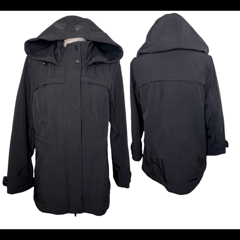 Calvin Klein Women’s Performance Fleece Lined Hooded Raincoat Zip Up Jacket M